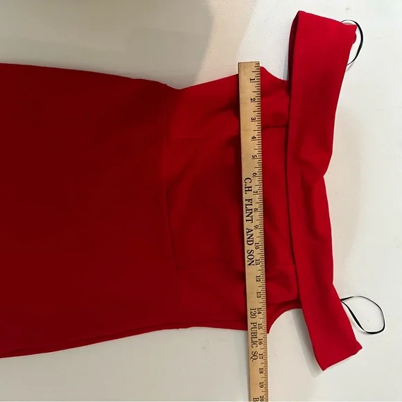 New Karlie Red Shoulder Dress Women Size Large - Picture 4 of 11